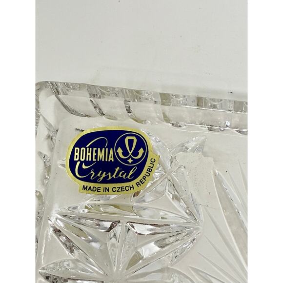 Bohemia Crystal Tray Vintage Heavy Handmade Made in Czech Republic 7.25 X4X.5 - Picture 6 of 6